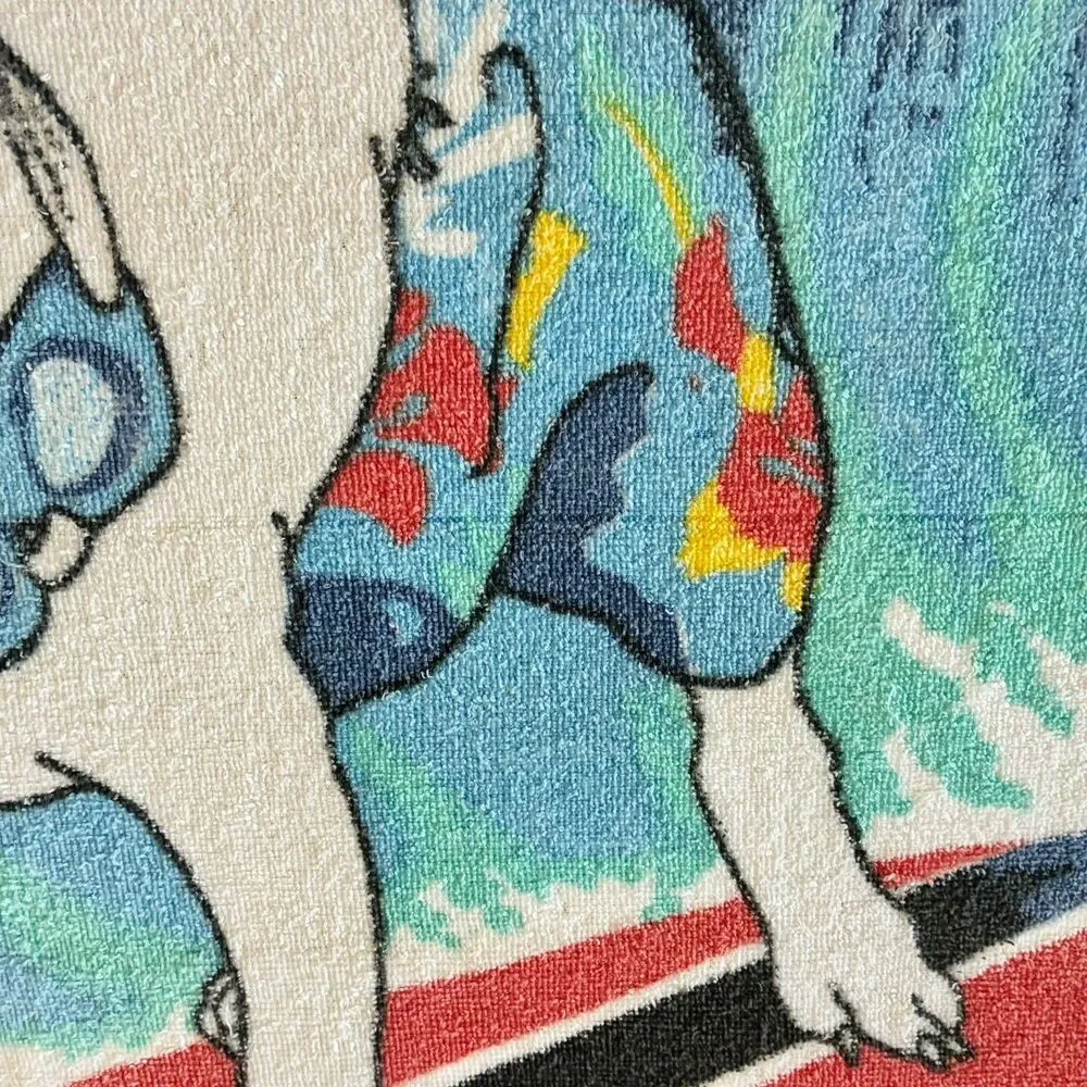 SPUDS MACKENZIE BEACH TOWEL Bud Light 1980s Party Animal Dog 57”x35” *READ*